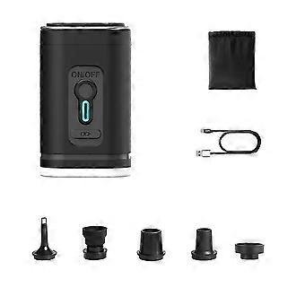 Bærbar luftpumpe, oppladbar med campinglys, 5 dyser for oppblåsbare senger, bassengflåter, USB-C