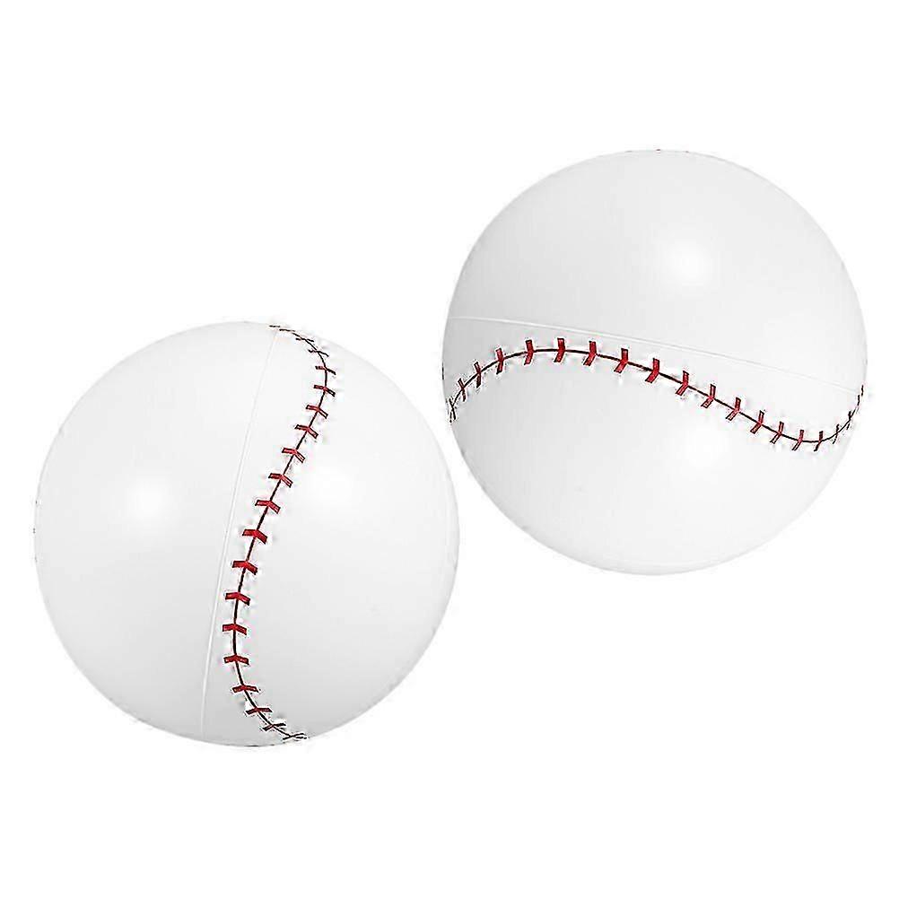 White Inflatable Baseball 2Pcs Balls for Summer Beach and Pool Fun