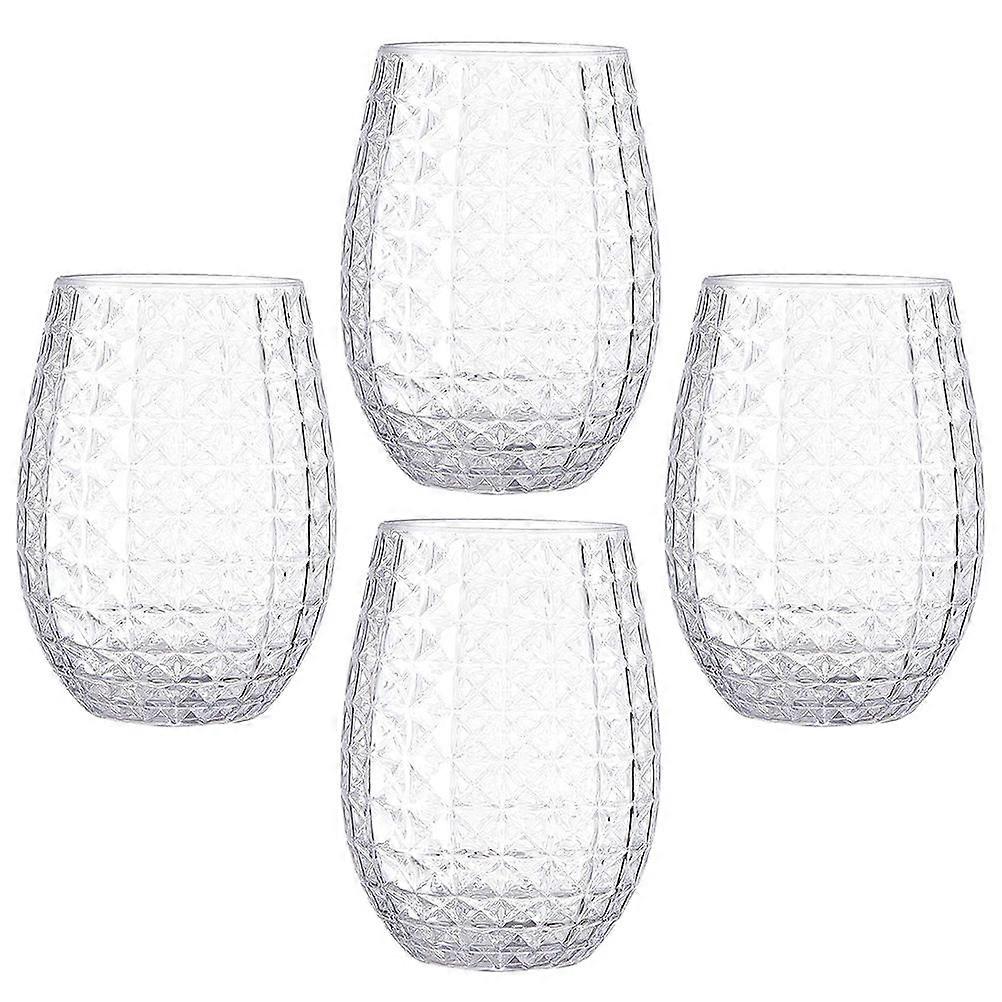 Plastic Wine Cup Transparent for Beverage Serving 4Pcs Multi-Function
