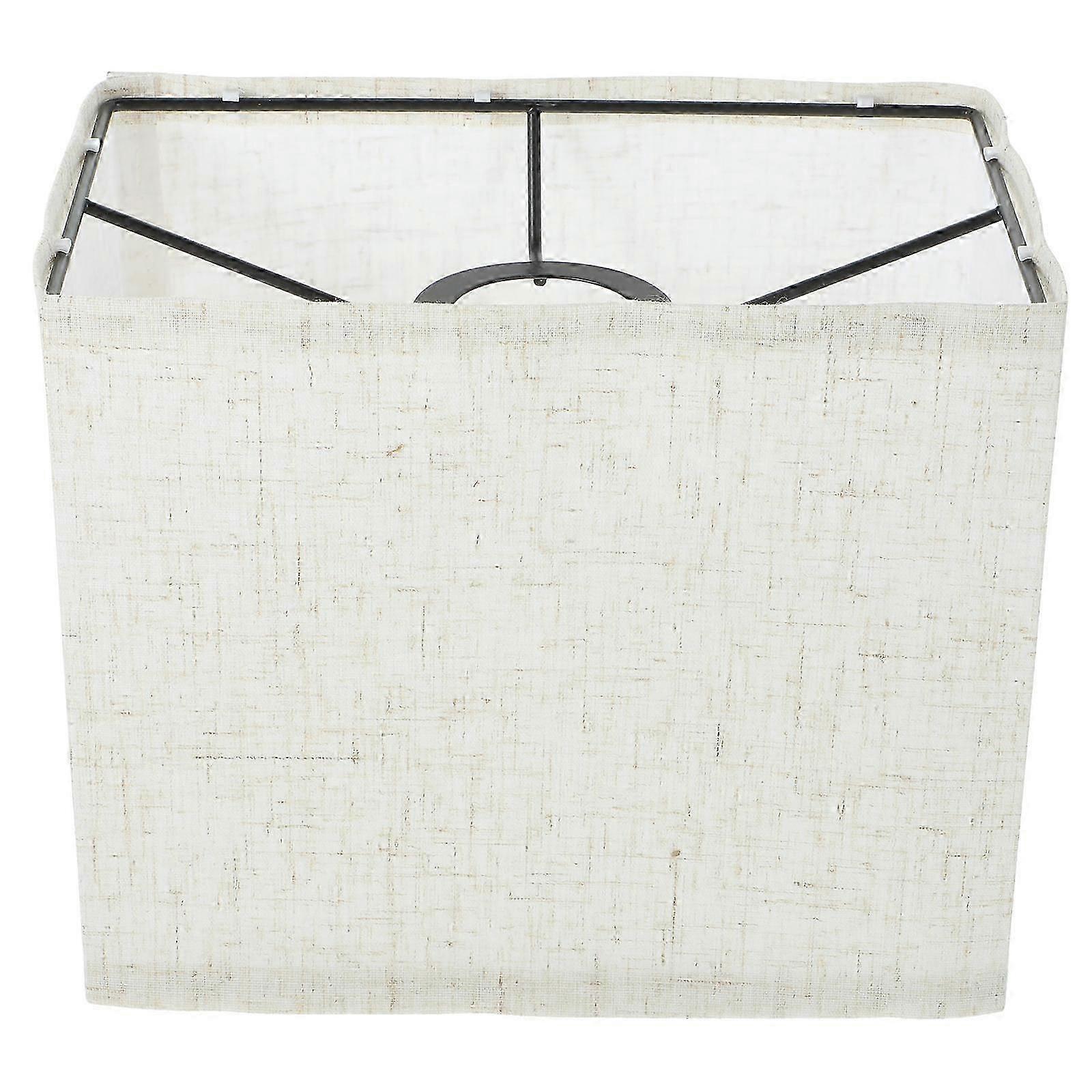 Beige Rectangular Linen Lampshade, E27 Socket, For Bedroom Living Room, 1 Set