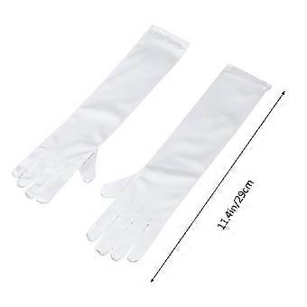 Wedding Gloves Kids Dress Gloves for Flower Girl 1Pair White Satin