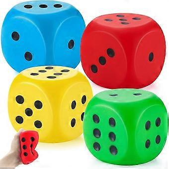 4 Pack Giant Foam Dice Set, 4 Inches Soft Colorful Squeeze Dice for Kids Board Games, Stress Relief Toy, Classroom Math Teaching Tool