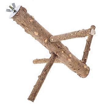 Posatoio in legno per pappagalli, ideale per rosicchiare e giocare in gabbia.