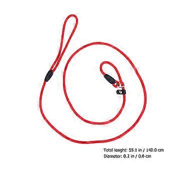 0.6*140cm Pet Dog Nylon Adjustable Loop Training Lead Collar Leash Traction Rope (Red)
