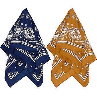 Lenço estampado feminino moderno em seda, para decoração de roupas, quadrado, leve, design elegante, 70x70x0,1cm, pacote com 2 peças.