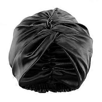 Adjustable Knotted Satin Hair Bonnet Double Layer Hair Wrap Women Hair Care Turban Satin Sleep Hat For Curly Straight Hair