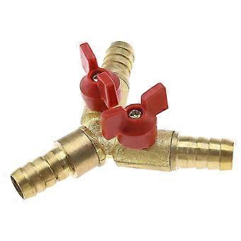 10mm Hose Fitting Y-Type 3 Way Brass Pipe Joint Connector Adapter Compatible for Air Water Gas