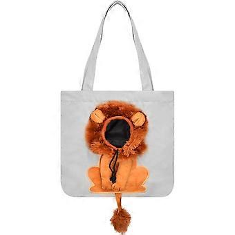 Cat Bag Shoulder Bag Carrier Pet Sling Bag Cute Lion Shape Breathable with Drawstring for Small Pet Cat Dog Pouch for Walk Outdoor Activities Trips