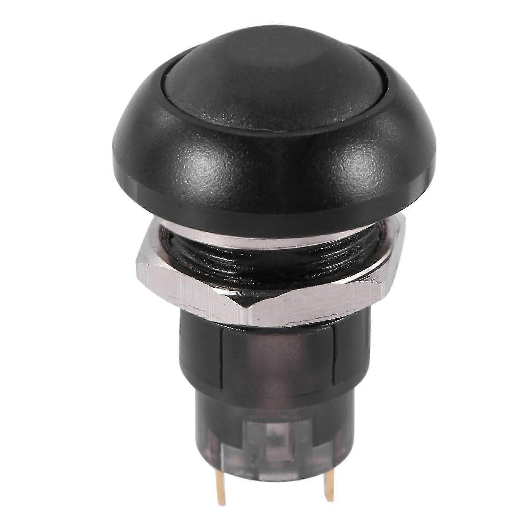 SPST 2A IP67 Waterproof Push Button On/Off Switch, 12 mm, Black