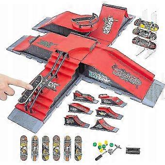 6 in 1 Fingerboard Ramp Set, ABS Material DIY Skatepark, Educational Finger Toy for Children and Adults