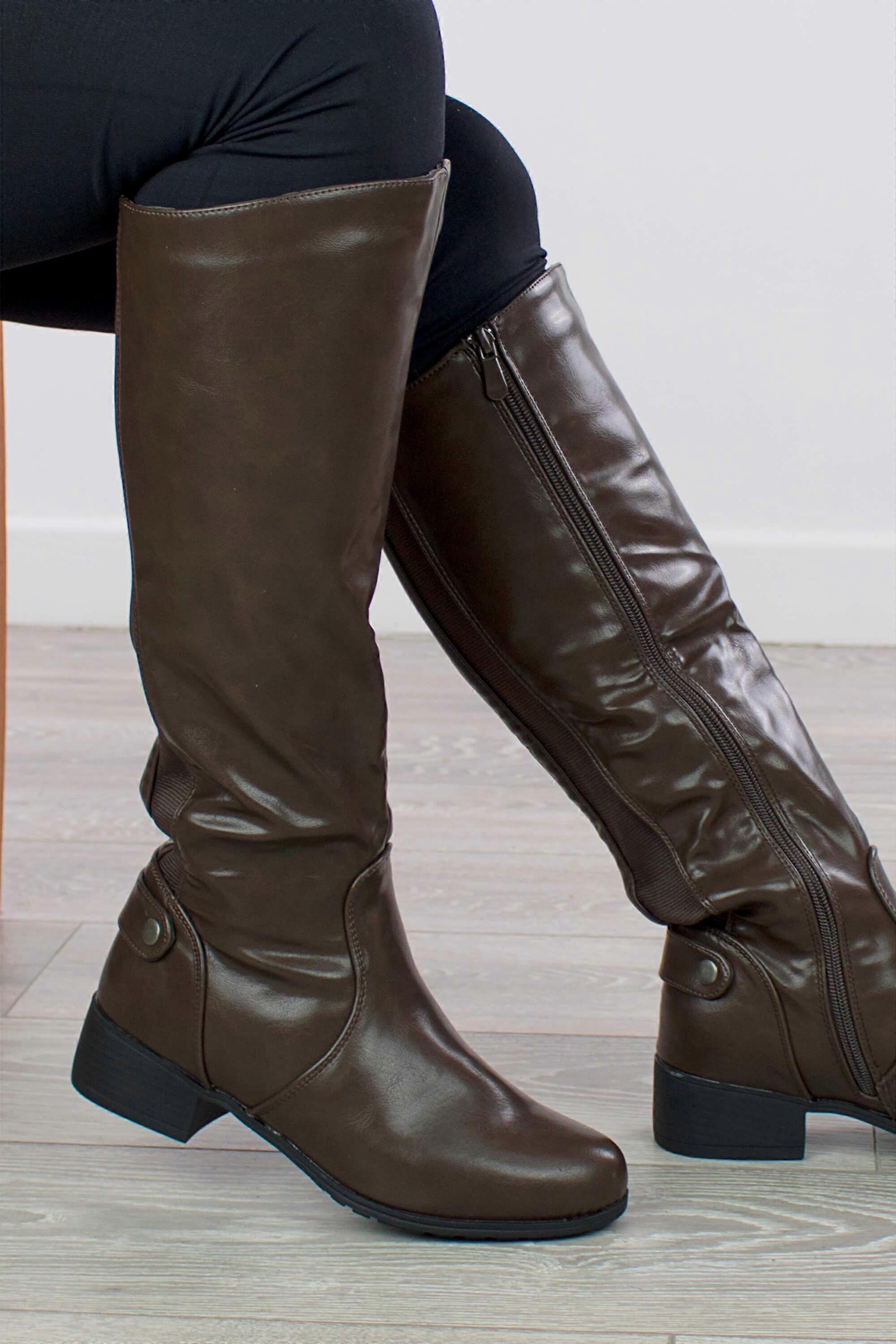 Elastic Stretch Calf Riding Boots