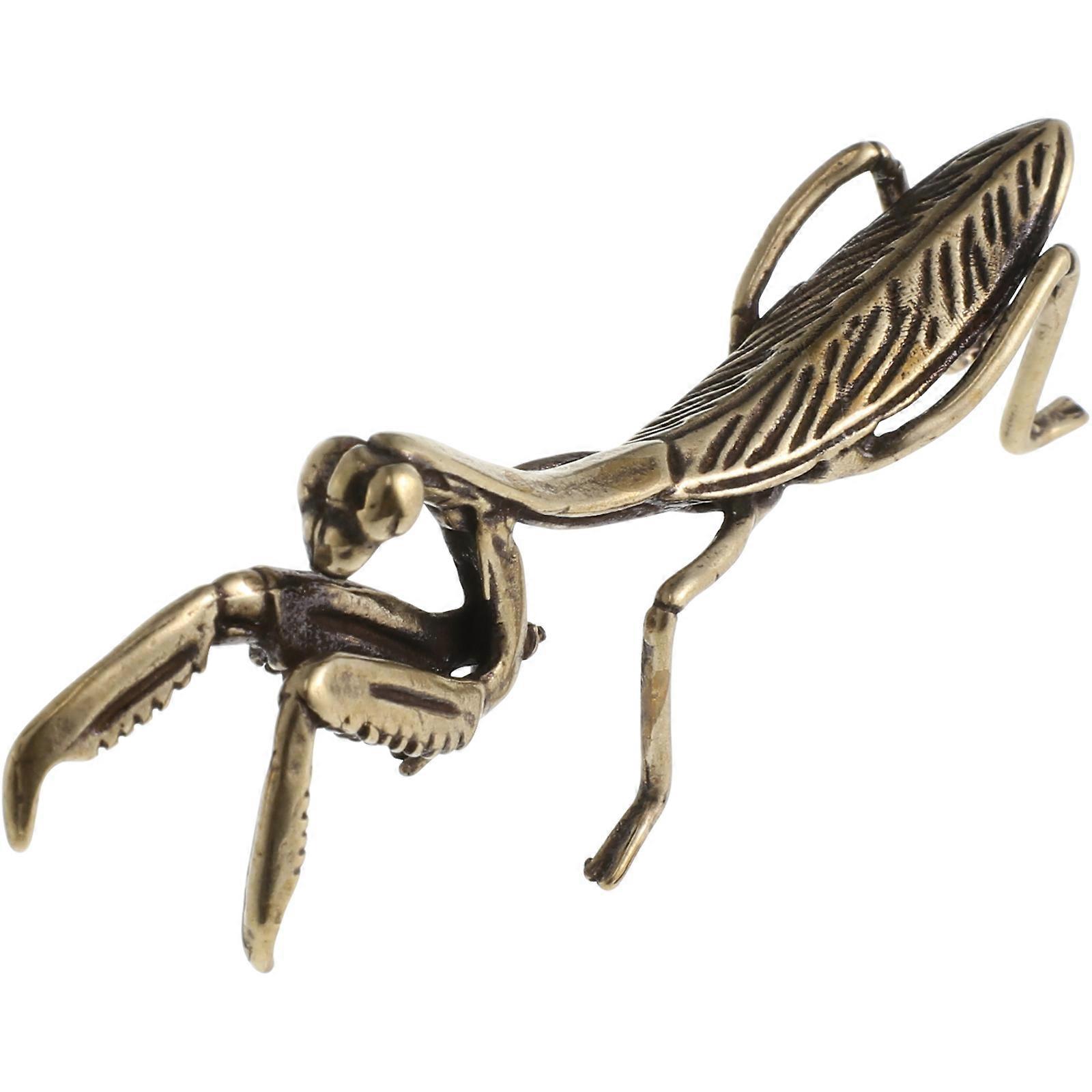 1Pc Simulation Mantis Statues Brass Mantis Sculpture Desktop Decoration