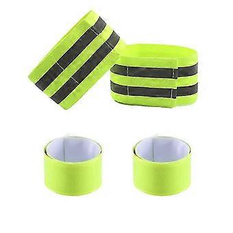 4 peças faixas refletivas para pulso, braço, tornozelo, perna, equipamento refletivo para caminhada noturna, ciclismo, corrida, 26s