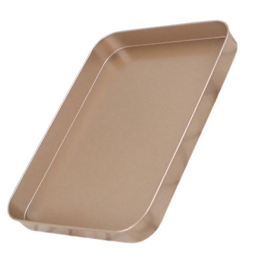 Golden Long Rectangular Cake Baking Pan for Kitchen 2Pcs Set