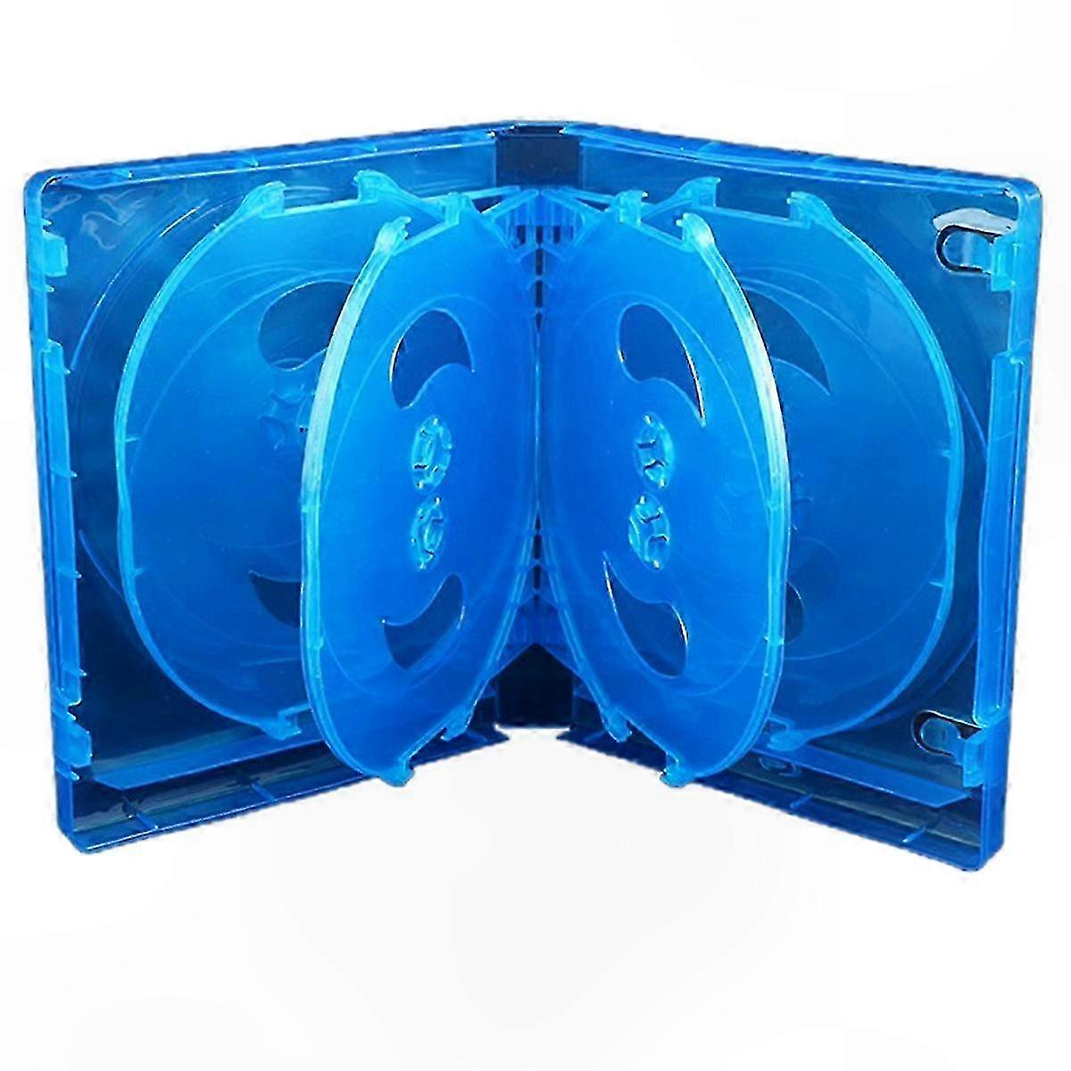 Double-Sided Plastic CD Storage Case, 10-Pack, Blue