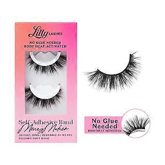 3D self-adhesive false eyelashes, no eyelash glue required, body temperature activated by pressing, reusable up to 5 times, each pair