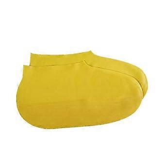 Latex Footwear Supplies 1Pair Yellow Waterproof Non-Slip Shoe Cover for Outdoor