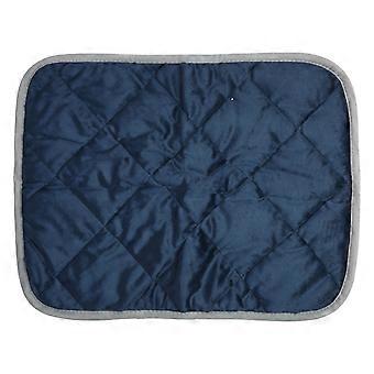 Pet Warm Pad Cat Heat Mat Dog Sleeping Bed Mat Cushion Skidproof for Home Winter Dark Blue with Grey Trimming M