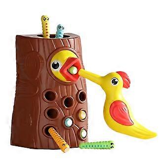 Magnetic Woodpecker Toy - Catching Bugs Game for Toddler Learning Hand Eye Skills