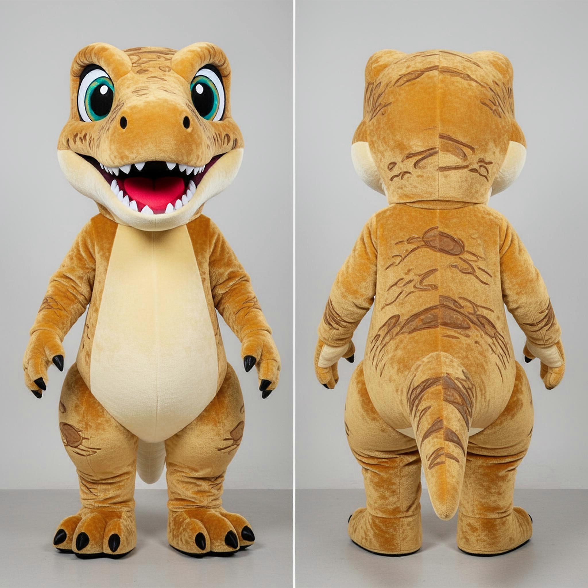 MASTICOT Golden Shimmering Velociraptor Mascot