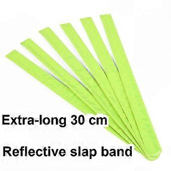 Night Riding Reflective PVC Snap Bracelet, Fluorescent Green, 30 x 3 cm