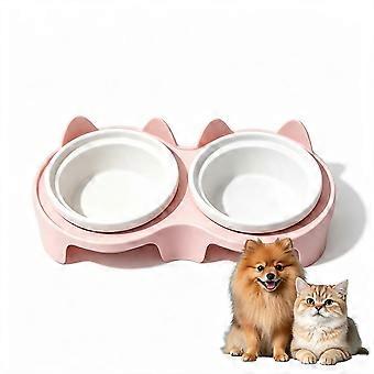 Schräge Doppel-Futternäpfe – Erhöhte Futter- und Wasserstation für Katzen und kleine Hunde