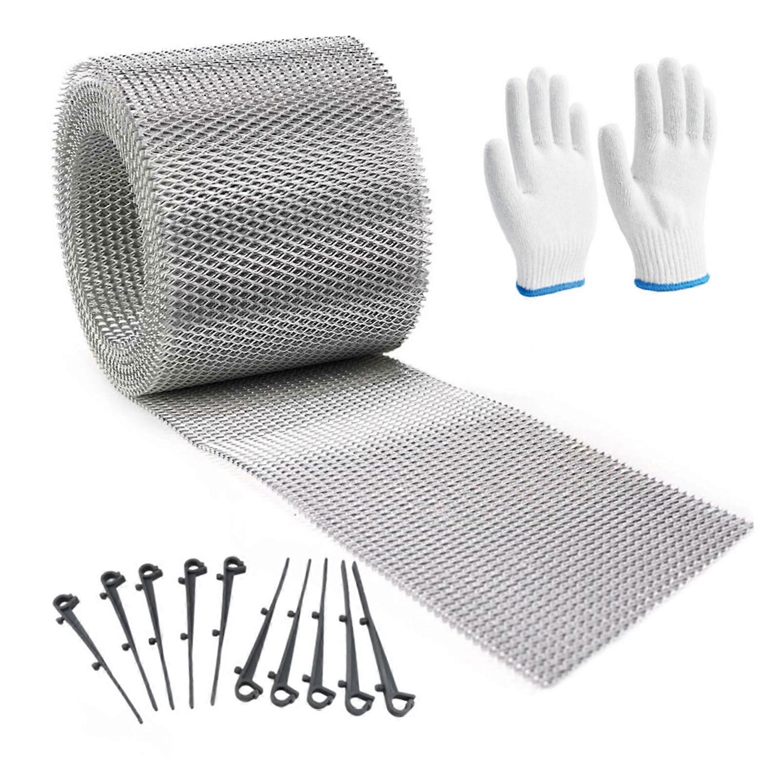 Rouleau de protection de gouttière, grille déployée en aluminium, supporte les débris et réduit l'accumulation d'eau de pluie dans les gouttières, 127 mm x 6,1 m