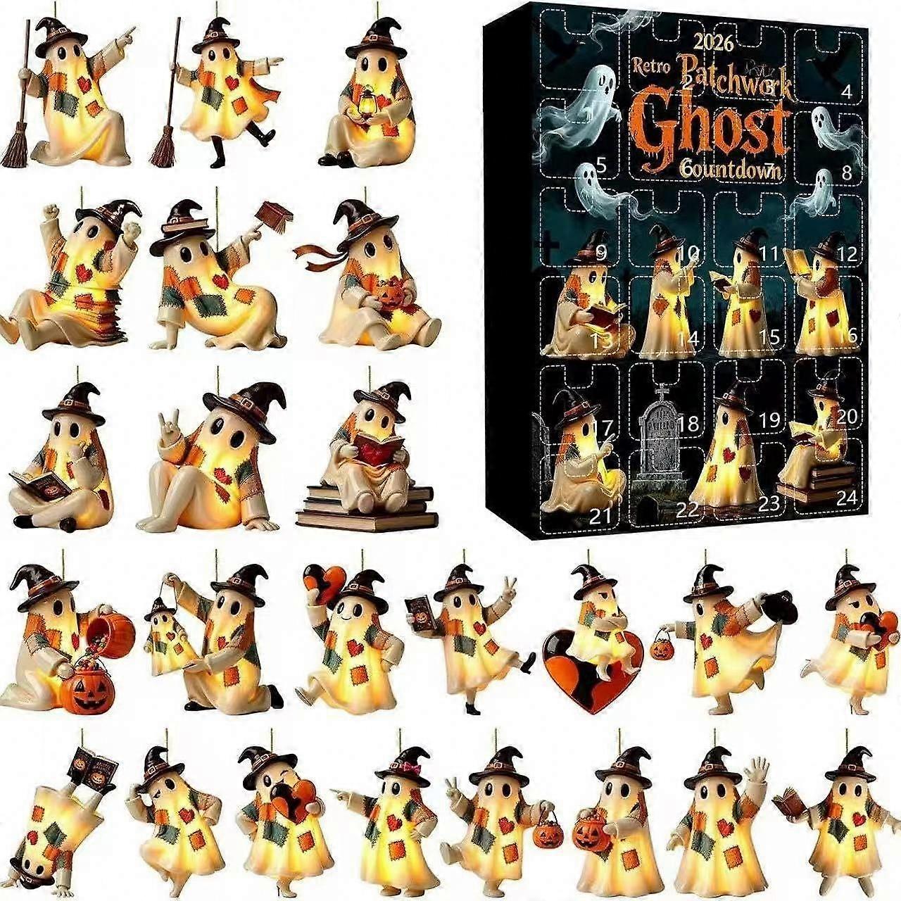 Day-by-Day Halloween Countdown, 2D Ghost Advent Calendar