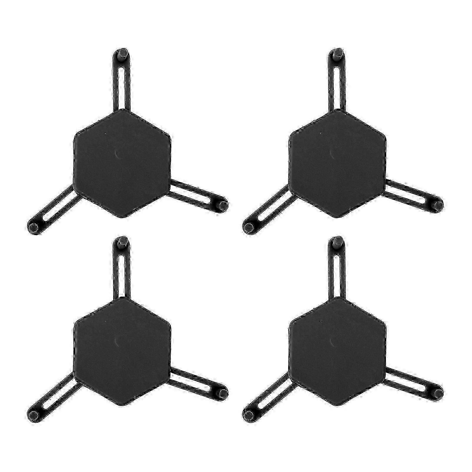 4Pcs Hexagonal Coaster Set for Drinks & Small Objects - Adjustable & Stylish in Black