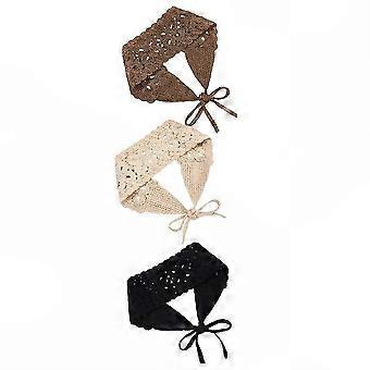 3-Pack Boho Crochet Knit Headbands, Bandana-Style Hair Scarves for Women