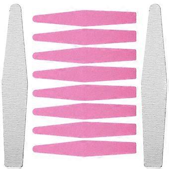 Dual-Sided Sponge Nail Buffer Files 10Pcs 100/180 Grit Manicure Tools for Polishing Shaping Home Salon Travel, Pink