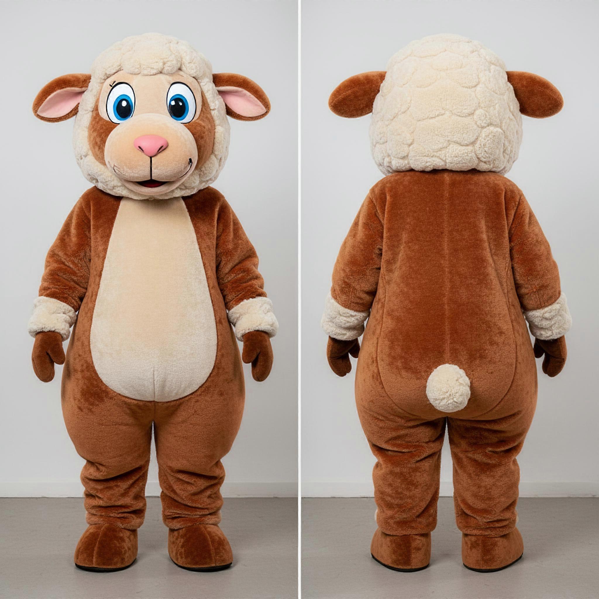 MASTICOT Rust Orange Cuddly Suffolk Sheep Mascot