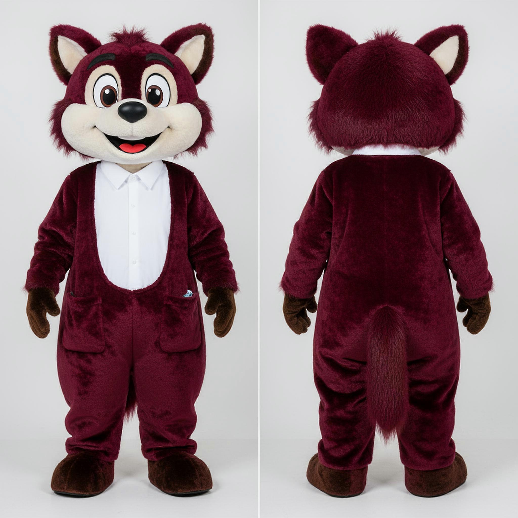 MASTICOT Maroon Velvety Ermine Mascot