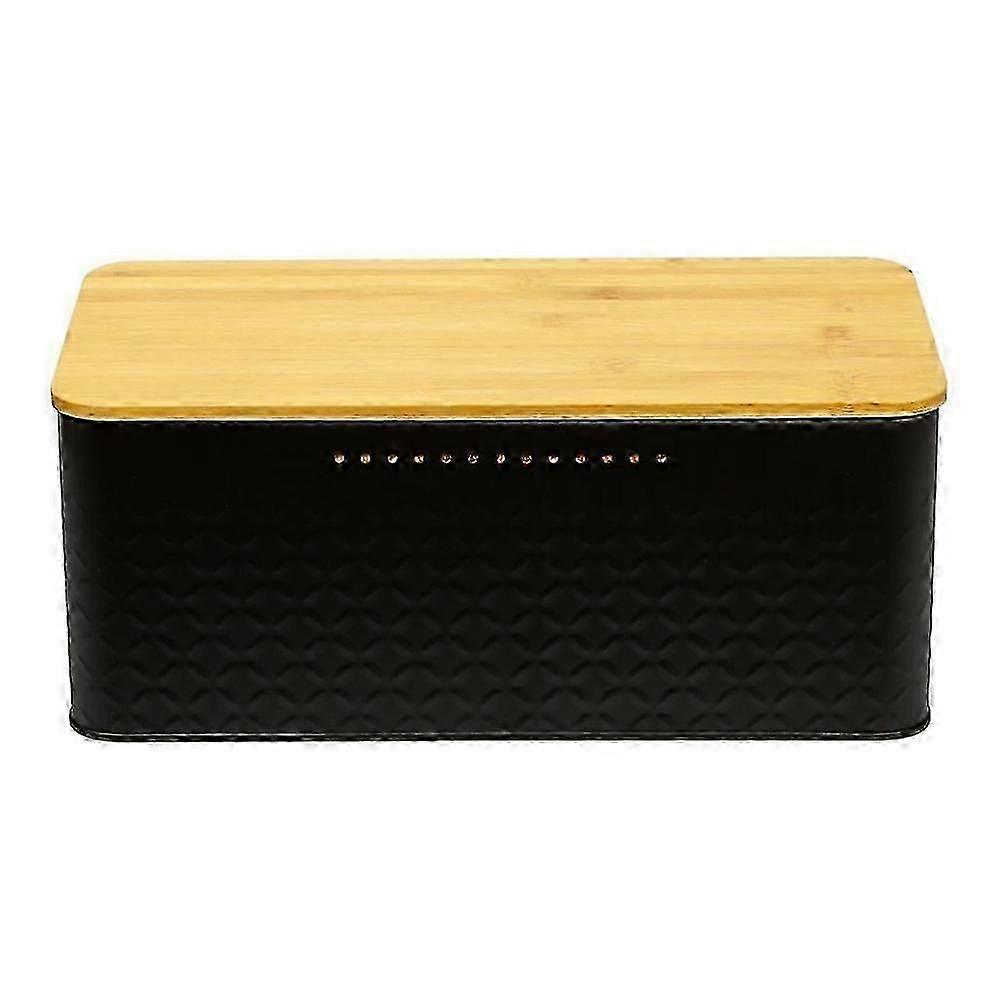 Bread box with large capacity, breathable holes and bamboo lid  the eco-friendly storage solution compatible with the kitchen.