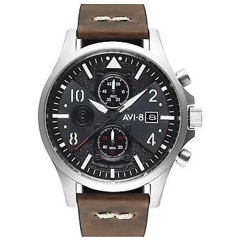 Hawker Hurricane Japanse Quartz Analog Man Horloge met AV-4068-01 Cowskin Armband