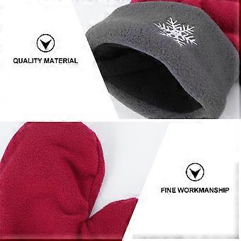 Luvas de casal em fleece polar, grossas e quentes para o inverno, conjunto com 6 peças.