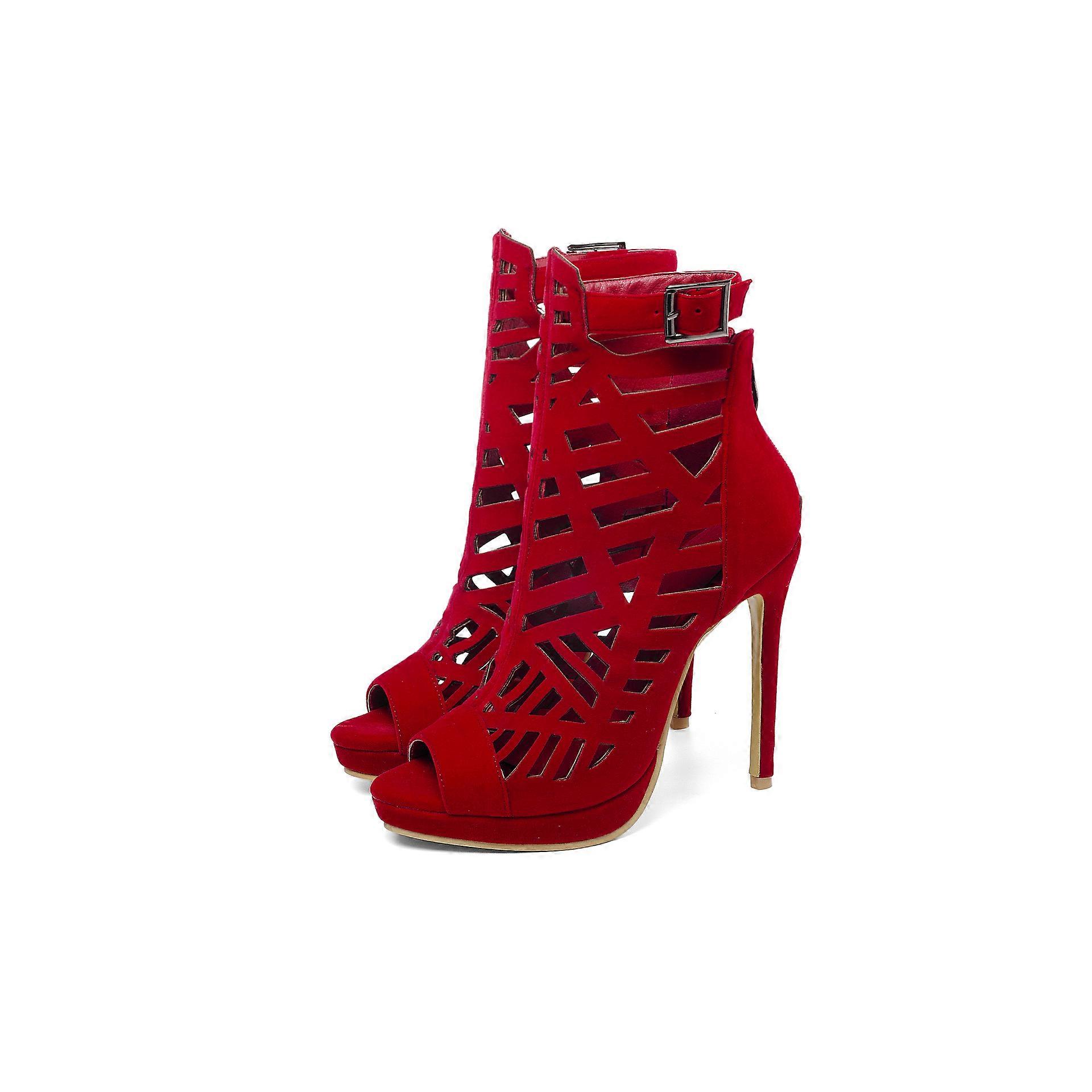 Peep-Toe Gladiator Stiletto Sandals