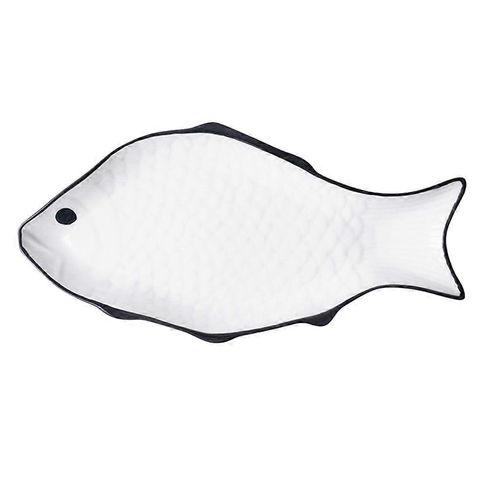 Fish Steaming Plate Ceramic Fish Serving Dish for Home Use Practical