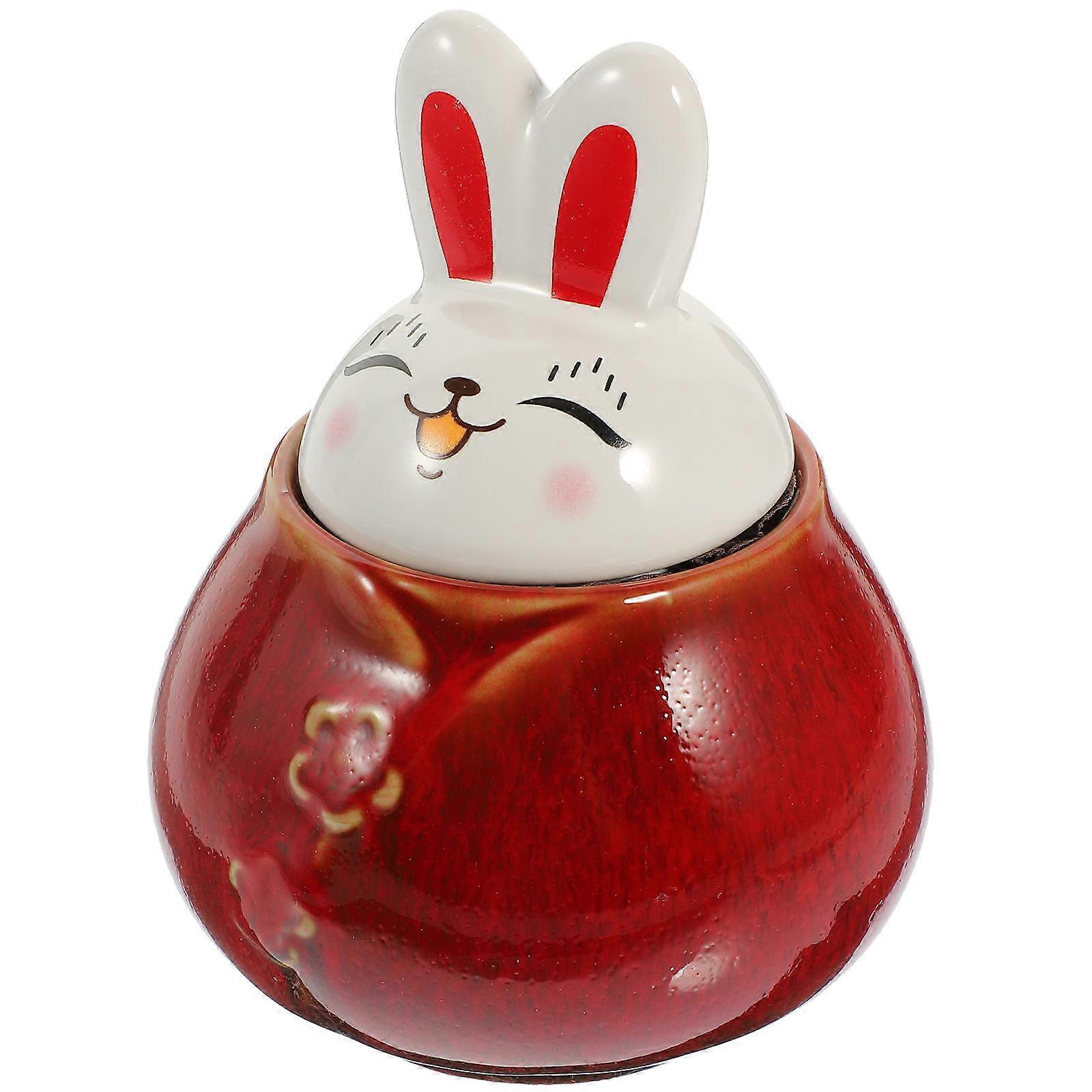 Ceramic Bunny Cookie Jar Compact