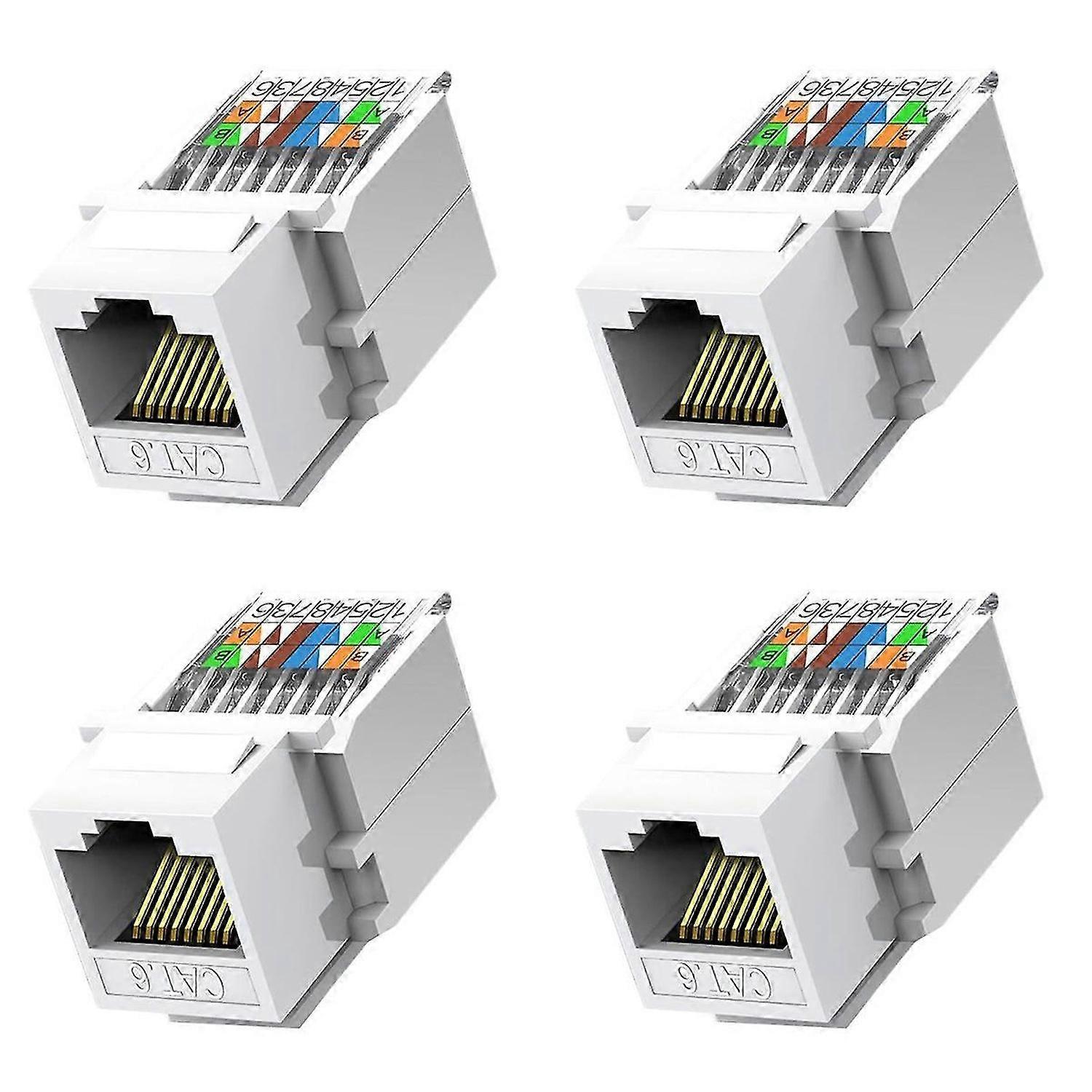 10 Pack Cat6 RJ45 Jack, Tool Less No Punch-Down Tool