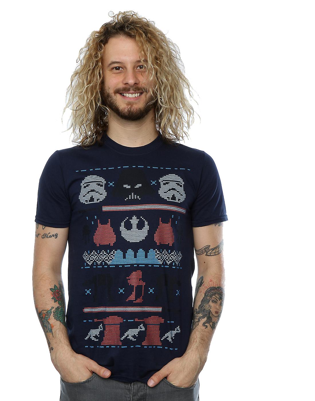 Star Wars Men's Dark Side Fair Isle Christmas T-Shirt