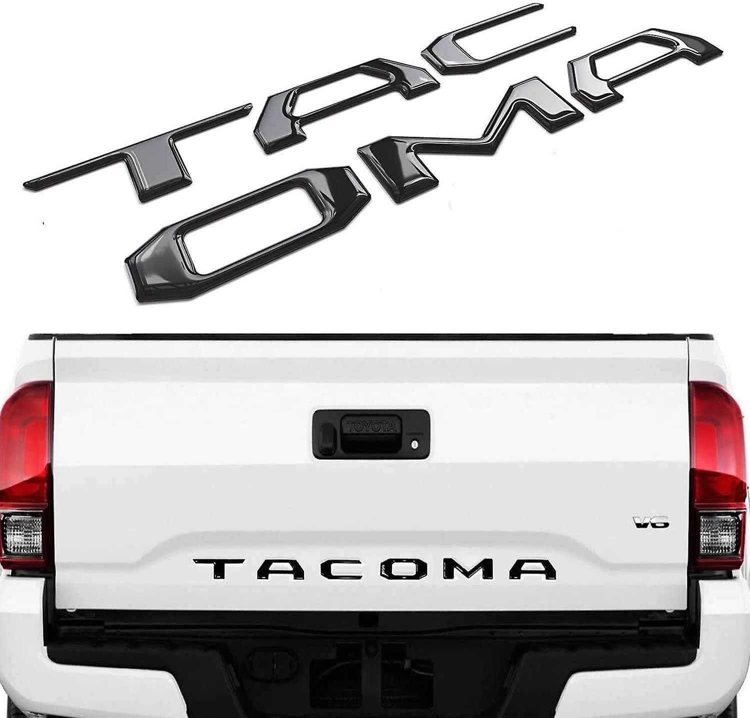 Tailgate Insert Letters Compatible With Tacoma 2016-2020 3d Raised Strong Adhesive Decals Letters (gloss Black)