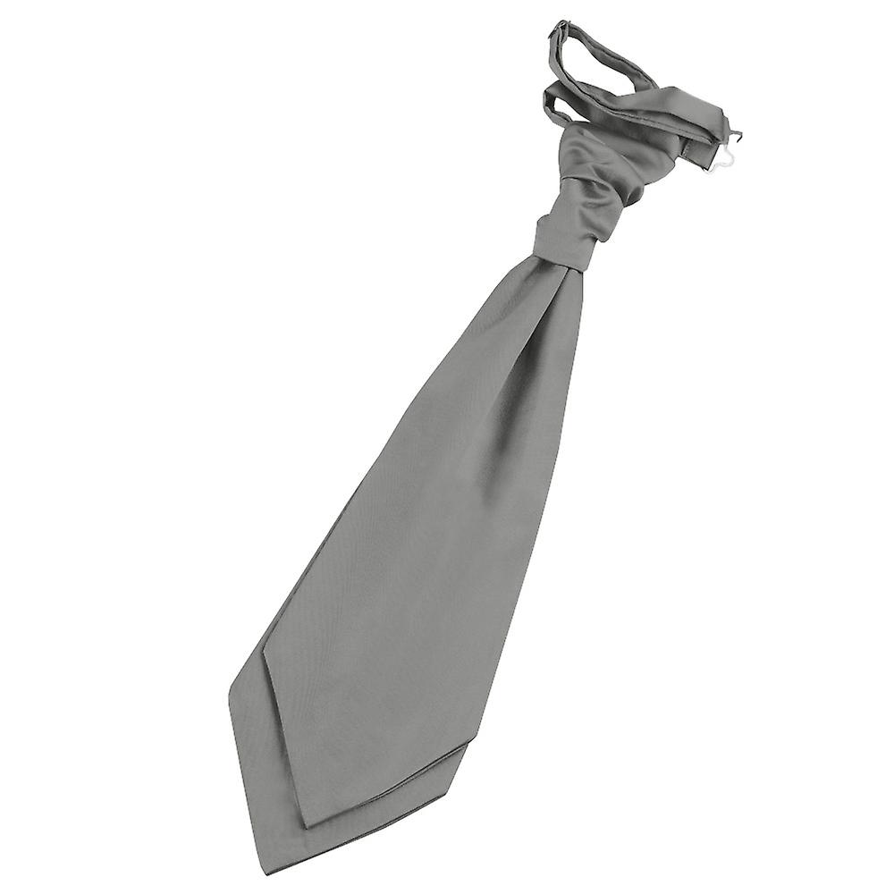 Platinum Plain Satin Pre-Tied Wedding Cravat