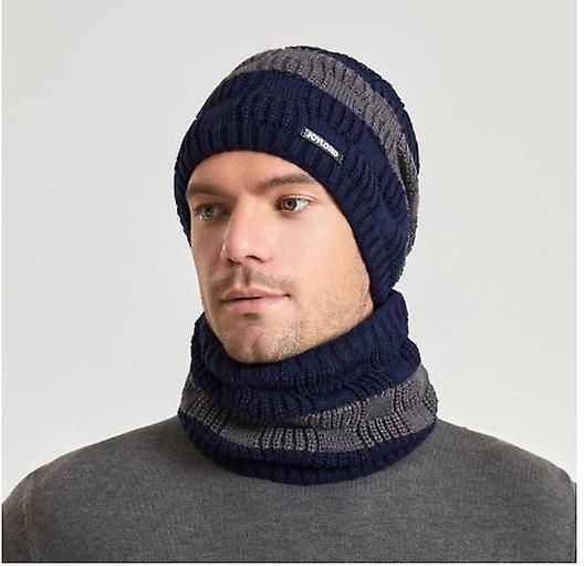 Women's New High Quality Knitted Pullover Hat And Scarf Two-piece Set, Winter Warm Ear Protection Headgear, Men's And Women's Neck Hat Set