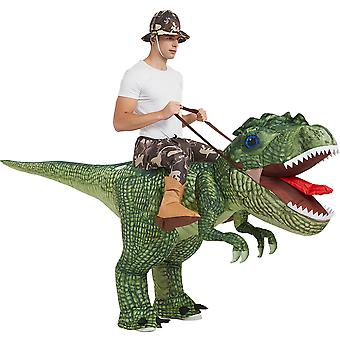 Costume Dinosauro Gonfiabile Per Adulti - T-Rex Con Ventilatore Incorporato - Foto 3