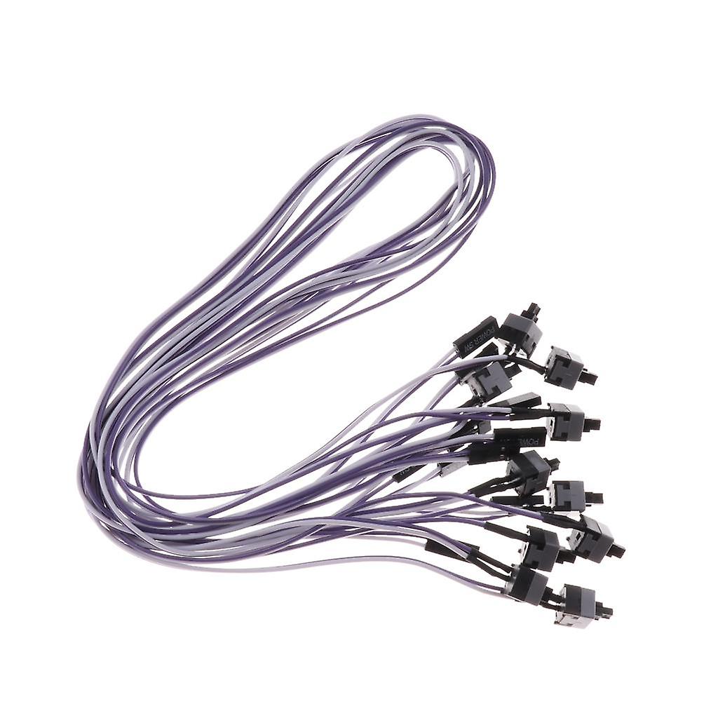 10Pcs 2Pin SW PC Restarting Power Cable on/off Push Button/ATX Switch Wire