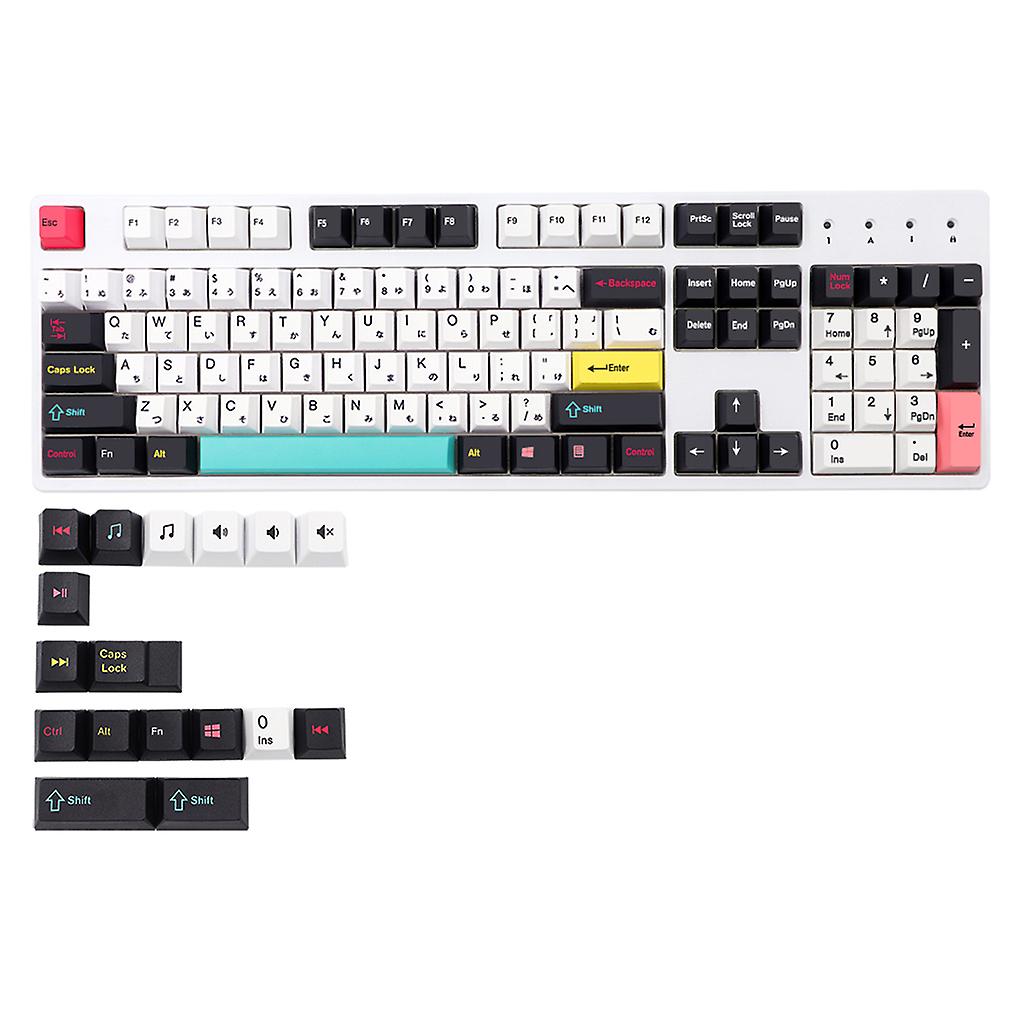 Replacement For Key Cap Set 121pcs Pbt Heat Sublimation For Mechanical Keyboard