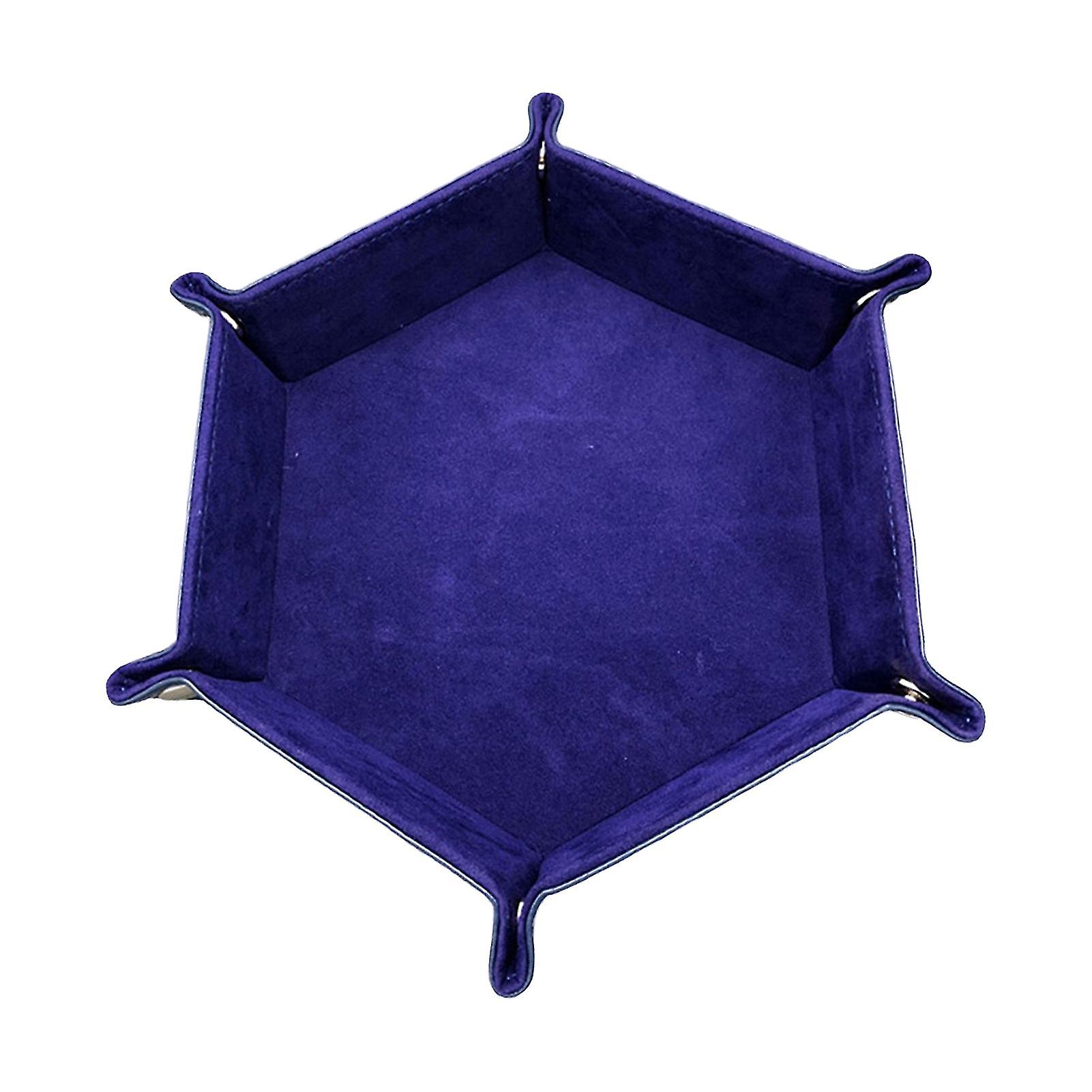 Storage Tray Folding Hexagon Large Capacity Stackable Space-saving Storage Faux Leather Key Cosmetics Lipstick Storage Holder Office Supplies