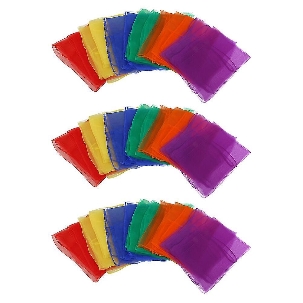 18pcs Silky Dance Scarves Performance Props Juggling Scarves (random Color)