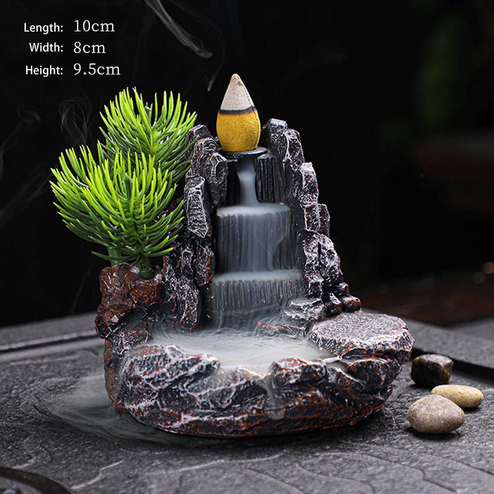 Waterfall Backflow Incense Holder Mountains River Waterfall Fragrance